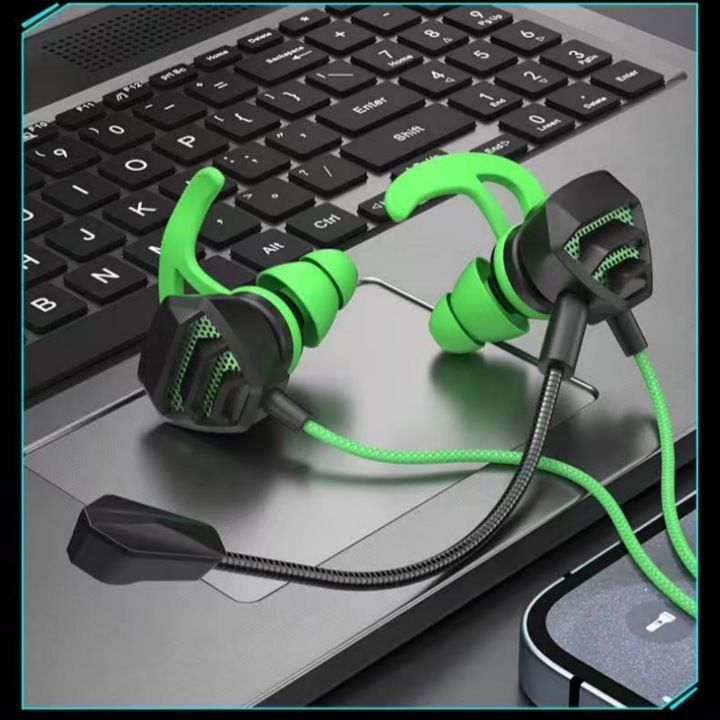Gaming Fejhallgató Dupla Mikrofonnal, PUBG, Vezetékes Telefon Fejhallgató, Fizikai Zajszűrés, HIFI Hangzás, Késleltetésmentes Streaming, Univerzálisan Kompatibilis Telefonnal/Laptoppal/PC-vel
