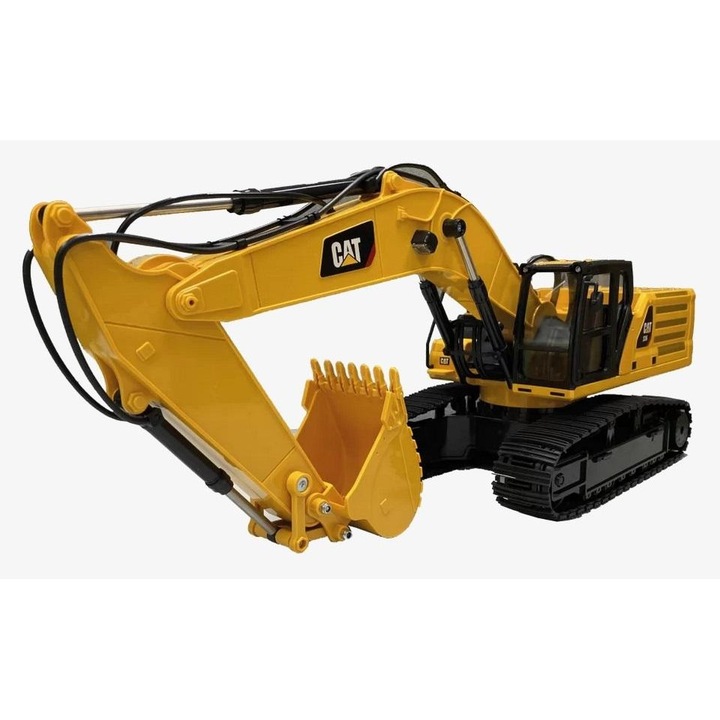 Excavator RC CARRERA CAT 336, licentiat, radiocomandat cu telecomanda, functii mobile, Multicolor, 1 buc