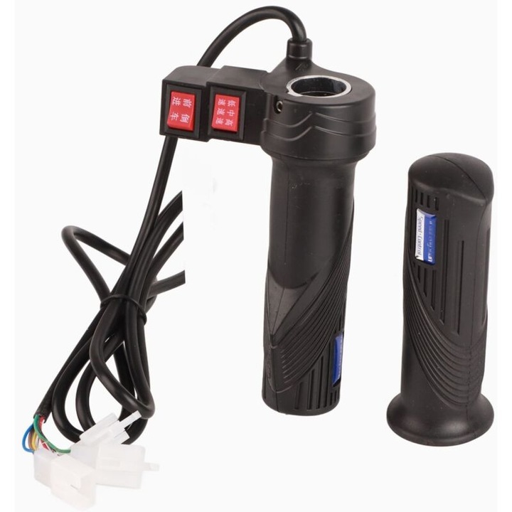Maner acceleratie / grip 3 trepte, compatibil 12-99V pentru biciclete electrice, negru, 1 set