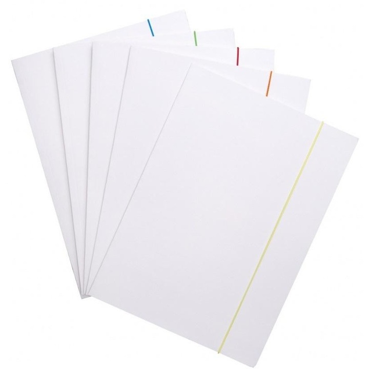 A4-es gumis iratgyűjtő, 300 gsm karton, többszínű