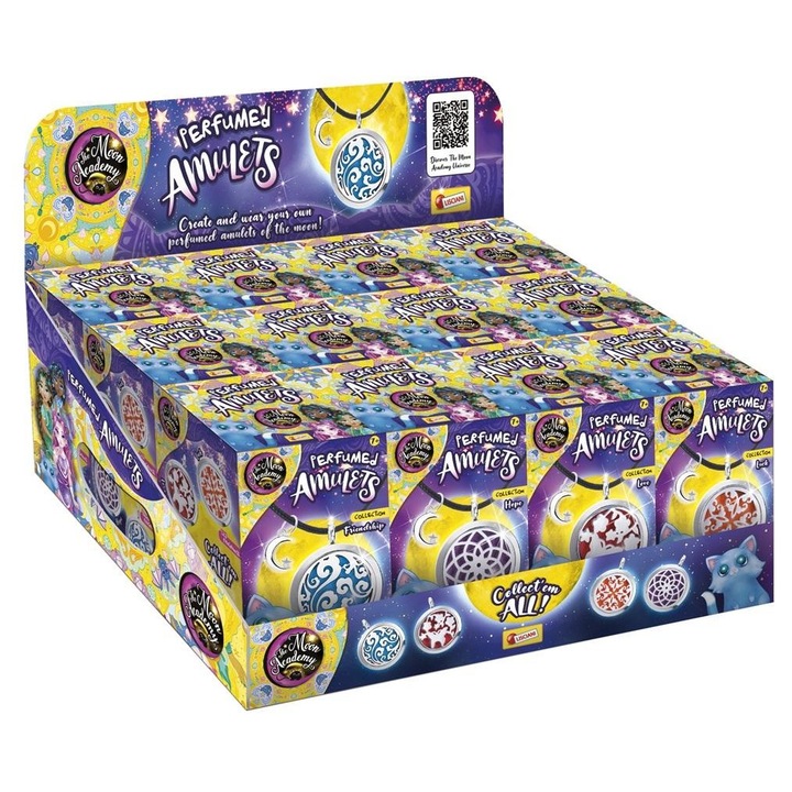 Lisciani Moon Academy illatos amulett kreatív készlet, 7+ éves gyermekeknek, anyagokkal és illatos medállal, többszínű, 1 db