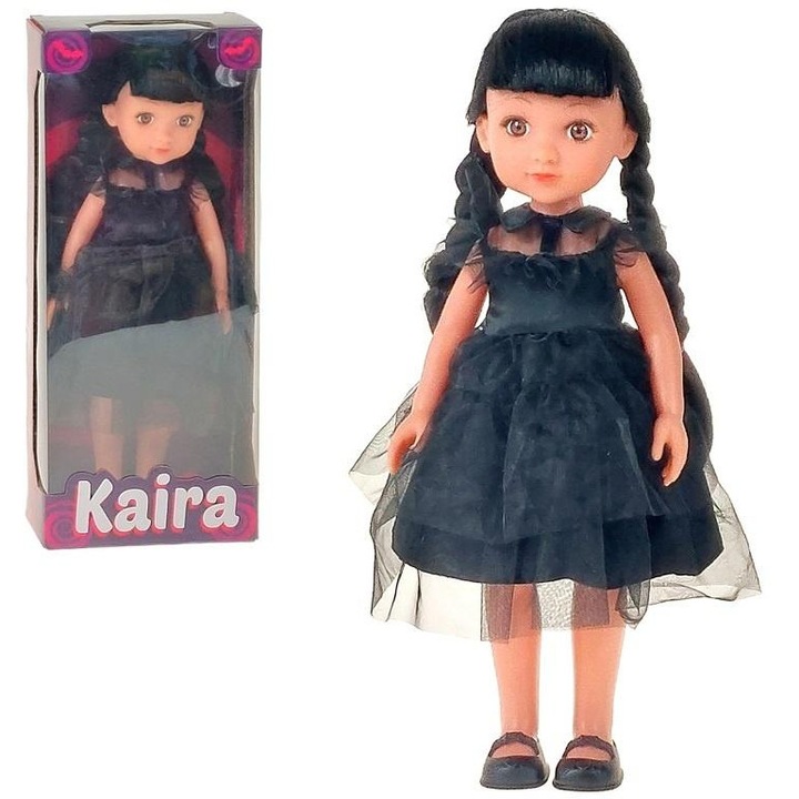 ADAR Kaira játékbaba, elegáns fekete ruhában, vinil, többszínű, 33 cm