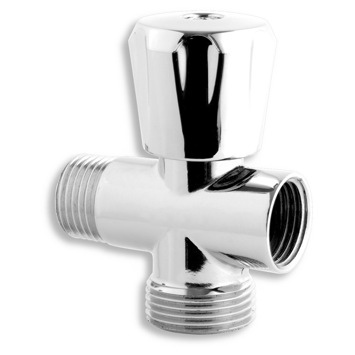 NOVASERVIS mosógép szelep/csap 1/2"x1/2"x3/4", krómozott, menetes, 1 db