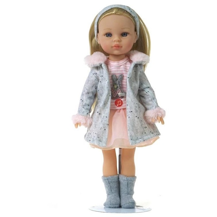 ADAR oktatóbaba 38 cm, lengyel nyelvű hanggal, vinilből, gyűjtői doboz ablakkal, Többszínű