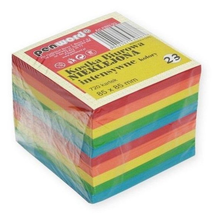 Penword irodai kocka 85x85x70mm többszínű, 720 lapos szett tartó készlet