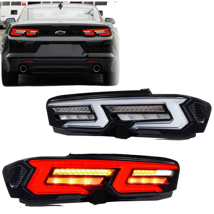 LED hátsó lámpa, szekvenciális irányjelző, 12V, 14.5x7.5x5.5 inch, átlátszó