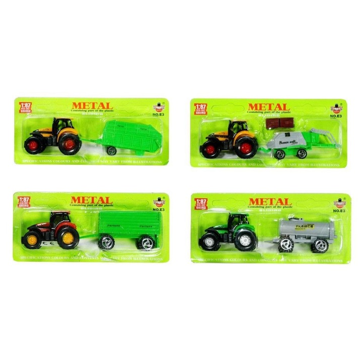 Set jucarii tractor cu remorca SWEDE multicolor 3+