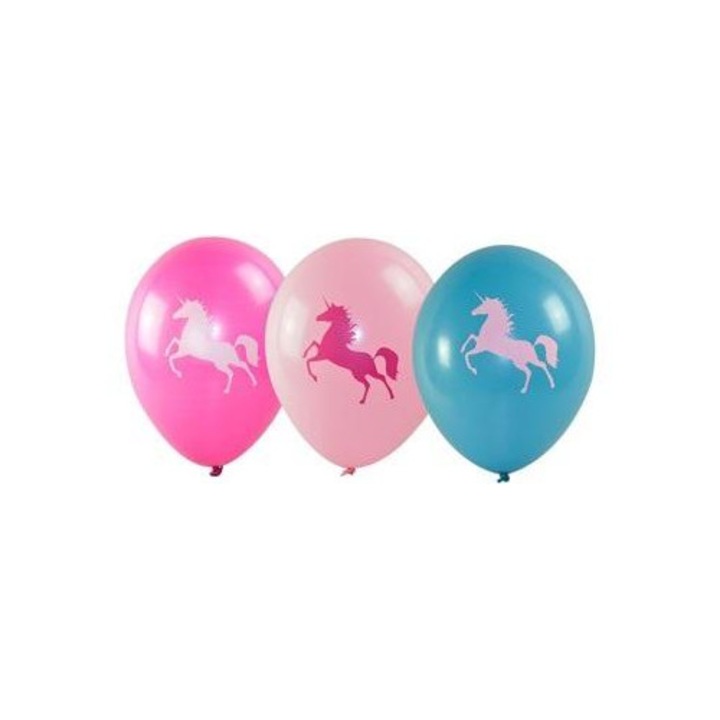 Set 6 baloane Arpex Unicorn, 28 cm, cu imprimeu, Multicolor