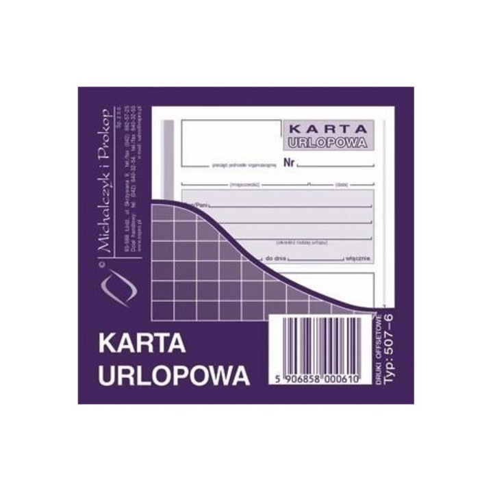 Leave form Michalczyk i Prokop 507-6, hr forms, pre-printed ready-to-fill form, multicolor