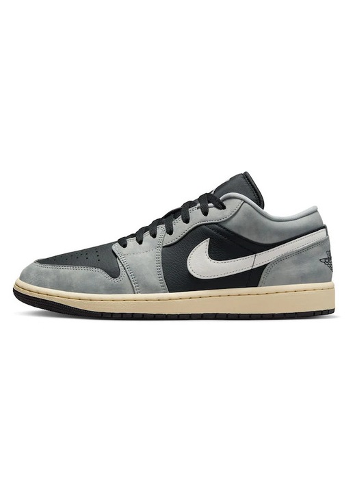 Мъжки кецове Jordan Air Jordan 1 Low SE, естествена кожа и текстил, омекотяване Nike Air, гумена подметка, сиви