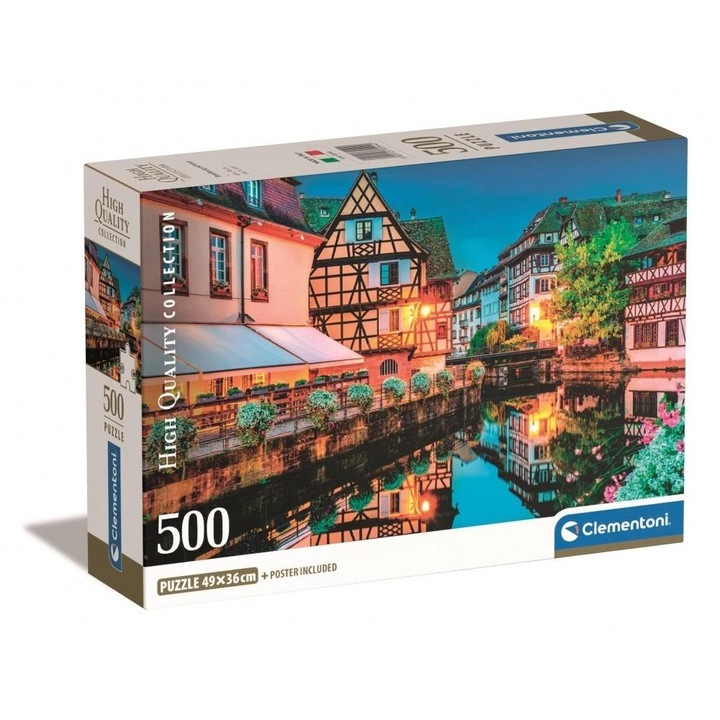 Puzzle 500 piese Clementoni Strasbourg multicolor 19x25cm
