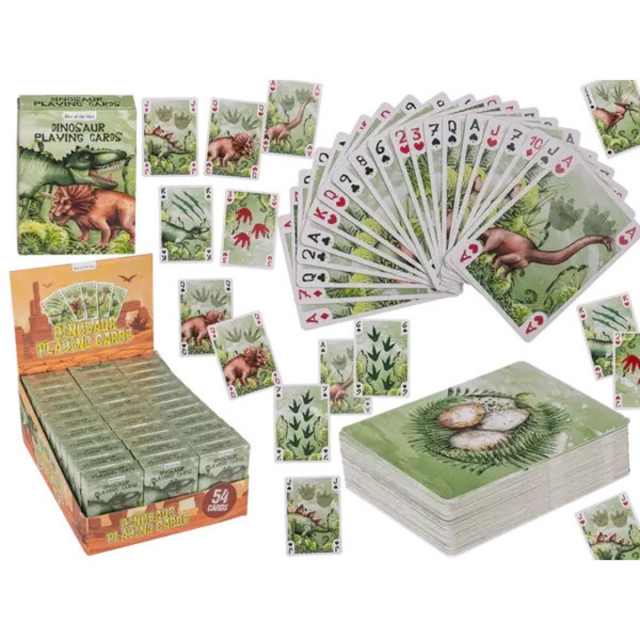 Playing cards Out of the blue KG Dinosaur deck, colorful illustrated dinosaurs, prehistoric theme, Multicolor, 54 cards