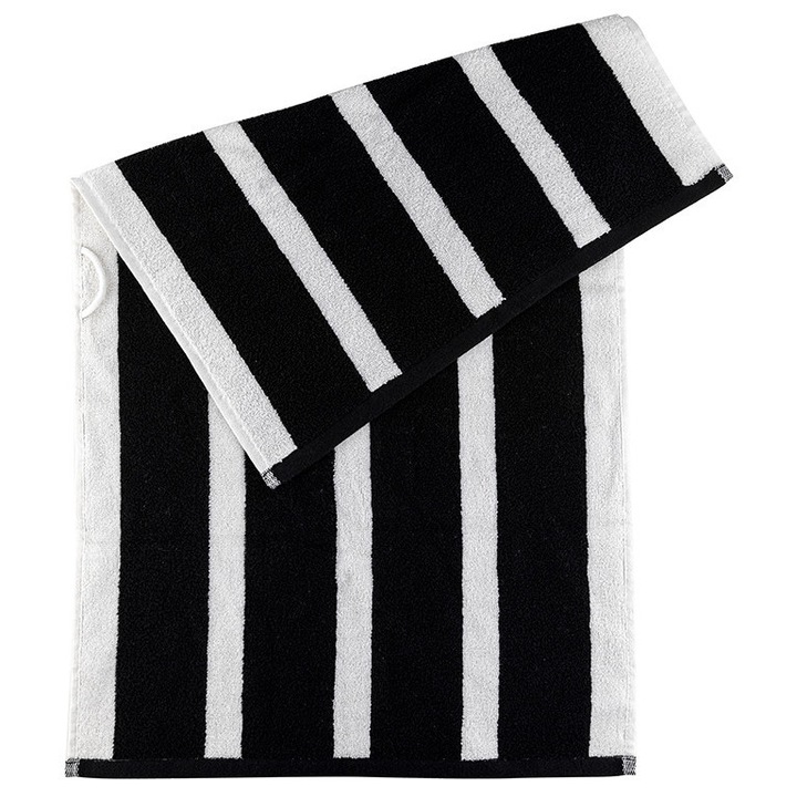 Кърпа Miss Lucy Stripes, 100% памук, грамаж 600 g/m², силно абсорбираща, черно/бяло, 50x90 cm