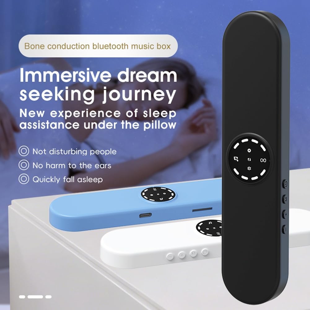 Boxa Bluetooth portabila/difuzor cu conductie osoasa, 36 sunete pentru somn, anulare zgomot alb, Bluetooth 5.4, suport TF card, baterie litiu reincarcabila, LED display, alb