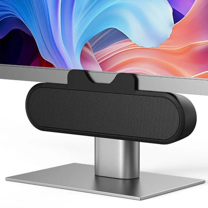 PC mini soundbar hangszóró, 10W, fekete, kompakt