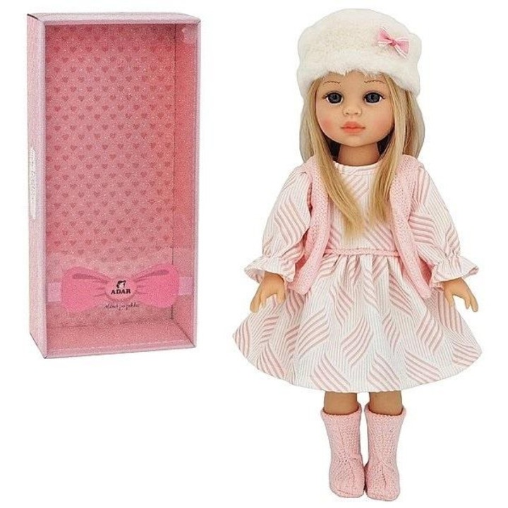 ADAR interaktív játékbaba 38 cm, lengyel nyelvű hanggal, beszél és énekel, vinilből, gyűjtői doboz ablakkal, Többszínű, 1 db