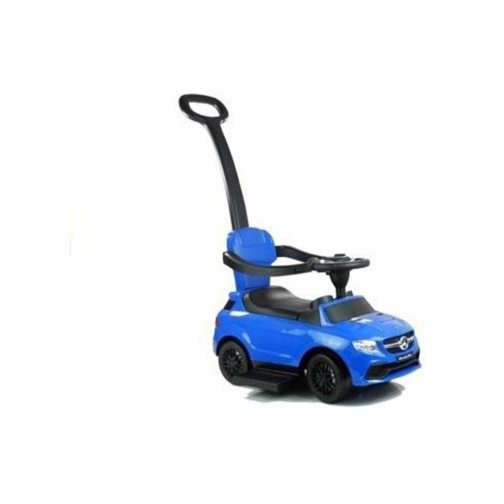 Leantoys Mercedes 3 az 1-ben bébitaxi/járássegítő védőkorláttal, szülői fogantyúval, kék