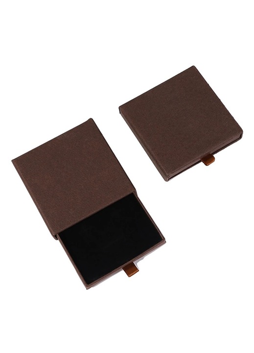 Cutie bijuterii organizator maro 8x8x1.7cm burete negru