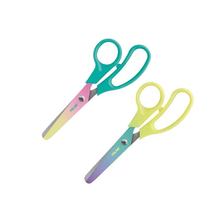 Foarfeca scolara basic, 13.3 cm, lame din inox, varf bont, maner ergonomic MILAN sku11