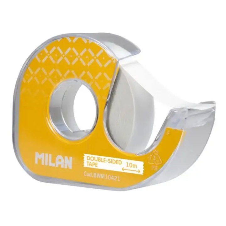 Banda adeziva dubla cu dispenser, 15mm x 10m MILAN sku28