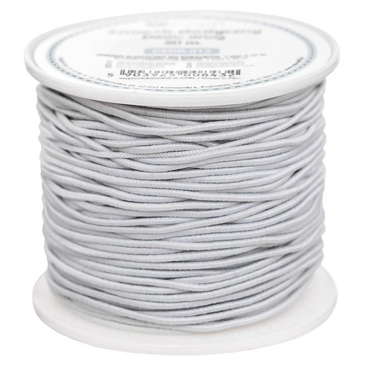 Snur elastic/ata elastica Dalprint dpCraft pentru margele, 1 mm, flexibil, rezistent, alb, 50 m