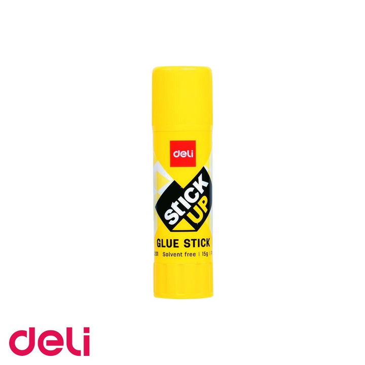 Lipici stick Deli 15g, adeziv cu uscare rapida, lavabil, pentru birou si scoala