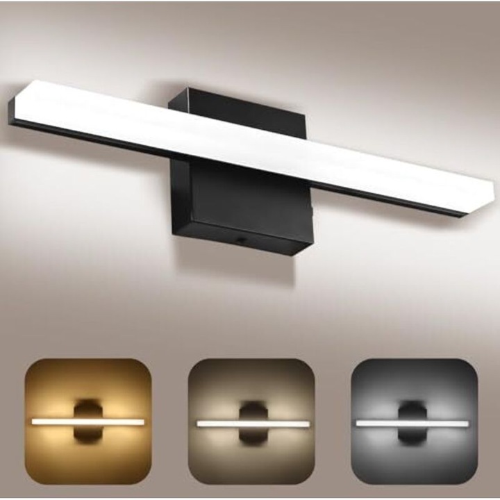Aplica baie 40cm LED, reglabila, aluminiu anticoroziv, acrilic, alb multiton