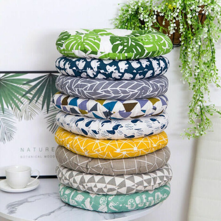 Set 4 perne scaun 40x40x5cm, umplutura bumbac perla, material mixt, multicolor