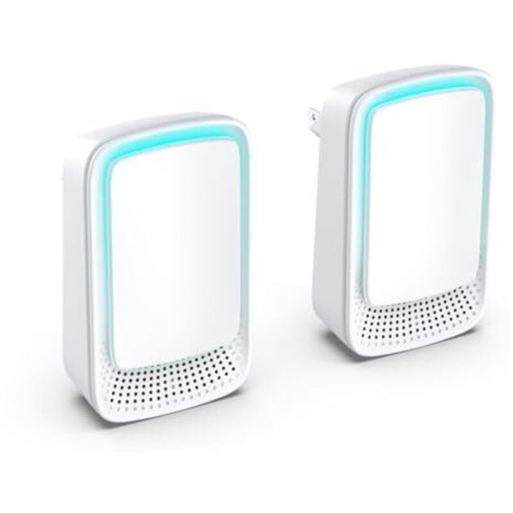Légtisztító/negatív ionos ionizátor, mini dugaszolható, szűrőmentes, csendes működés 30 dB alatt, kék LED, fehér, 2 db