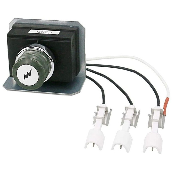 Kit aprindere 7628 pentru Weber Genesis 310/320, aprindere electronica cu electrozi, compatibil cu seria 300 si control frontal, negru/alb, 1 buc