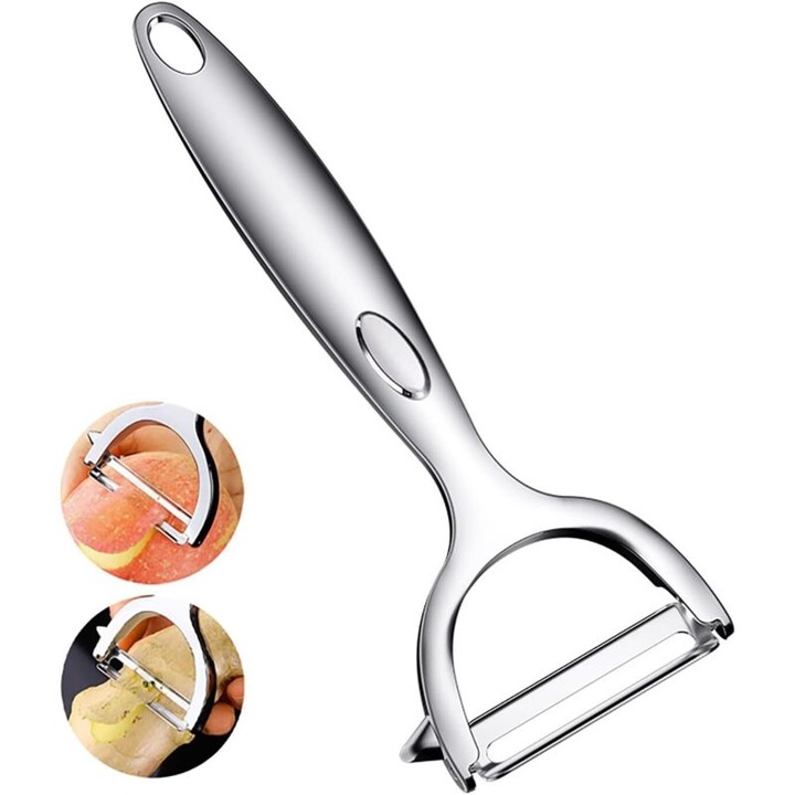 Curatator legume inox multifunctional, ergonomic, 16x6.3cm