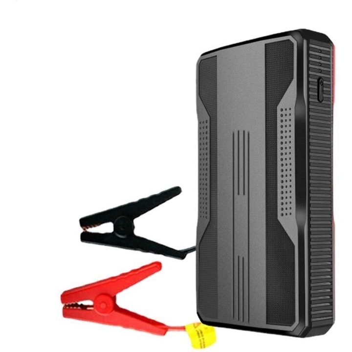 Hordozható indításrásegítő (jump starter) 12V 20.000 mAh, power bank kettős USB töltéssel, fordított polaritás elleni védelemmel, motorokhoz