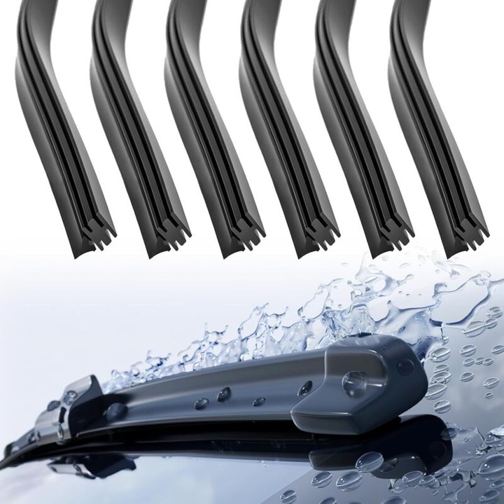 Banda de cauciuc pentru stergator 800mm, universal, rezistenta, latime 6mm, compatibila cu lame metalice, negru
