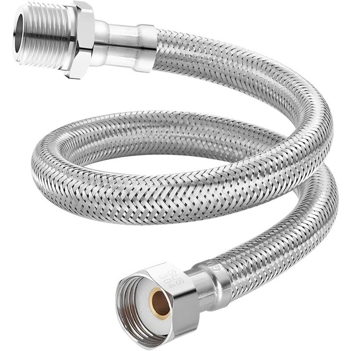 Rugalmas hosszabbító tömlő 10cm rozsdamentes acél EPDM G1/2" anya-apa