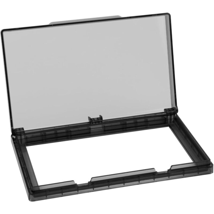 Capac pentru priza tip 86, protector pentru priza, policarbonat, ultra-subtire, IP14 impermeabil, montaj cu adeziv fara gaurire, deschidere 90°, negru translucid, 20.5x12x2 cm, 1 buc