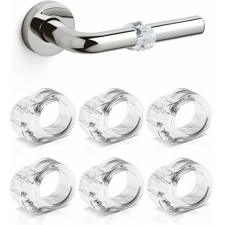 Protectori pentru manere usi set 6 buc elastic transparent 18mm