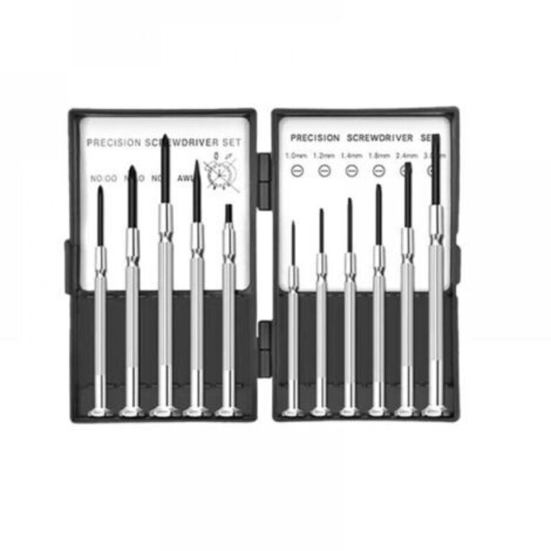 Set surubelnite mini precizie 11 piese, negru, diverse dimensiuni