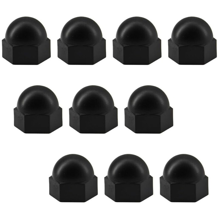 Set 10 piulite hexagonale nylon negre M20