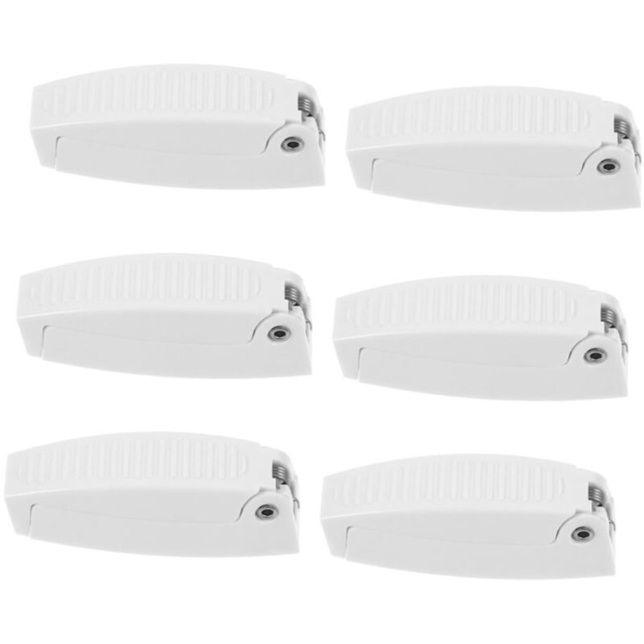 Set suport usa universal pentru autorulota, montare usoara si silentioasa, reduce zgomotul si fixeaza usile si ferestrele, Alb, 6 piese