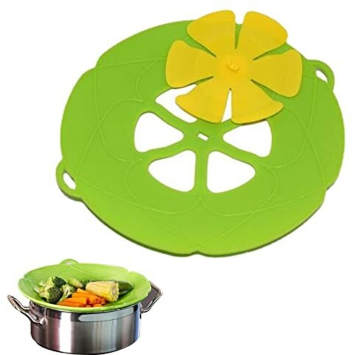 Capac silicon pentru gatit, rezistent la temperaturi inalte, transparent, universal 22x22cm