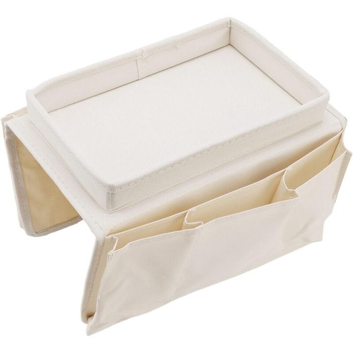 Canapea pliabila T-Arm, material 600D, negru, cu spatiu de depozitare, dimensiuni standard