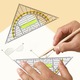 Set 2 triunghiuri geometrice 16cm, plastic PS, transparent