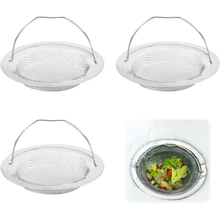 Sita chiuveta inox 11x7x2cm perforatii fine set 3 piese
