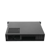 Carcasa server 2U, sasiu rack din aluminiu, compatibil micro ATX/mini ITX, suport 3 x 3.5 HDD si 1 x 2.5 SSD, 2 ventilatoare 80mm incluse, negru, 482x89x350mm