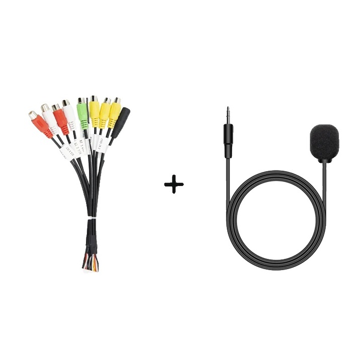 RCA kábel 3.5 mm-es mikrofonnal (WiFi modell), Android multimédiás eszközökkel kompatibilis, 4G kártyahely támogatás, Többszínű, 1 db