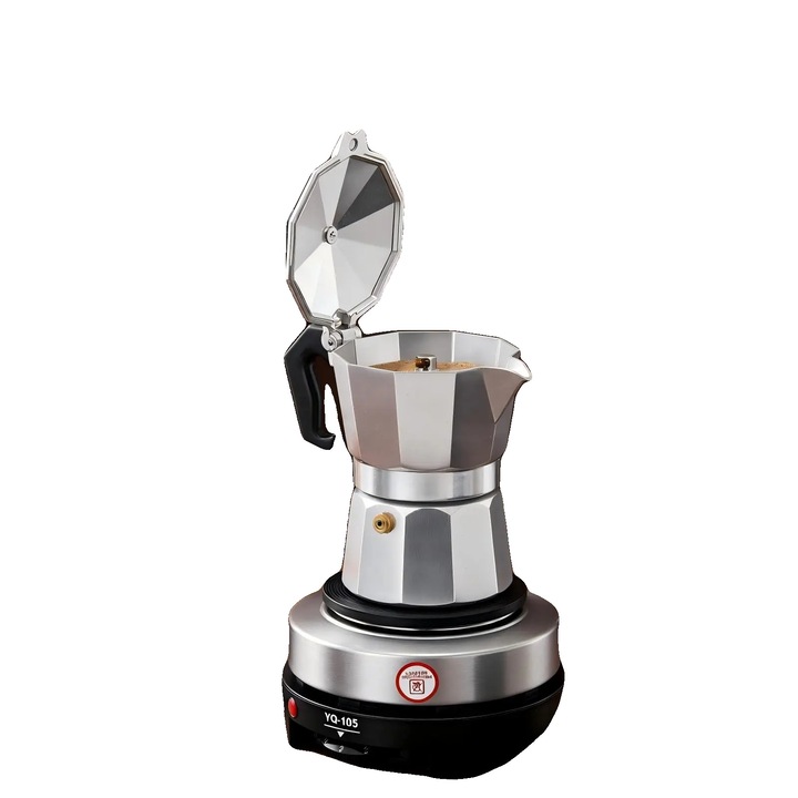 Kávéfőző 150ml, 500W, 5 hőmérséklet fokozat, alumínium, kompakt