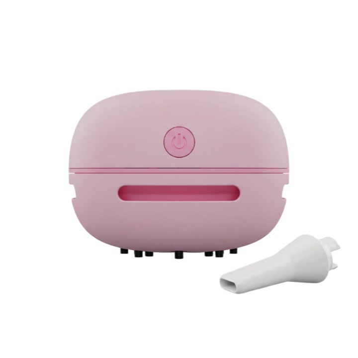 Aspirator mini, 3 W, 600 mA, portabil, rotativ la 360°, fara fir, incarcare prin USB, ORBER, pentru uz casnic, putere mare de aspirare, aspirator de birou, ABS, 8 × 8 × 6,2 cm, roz
