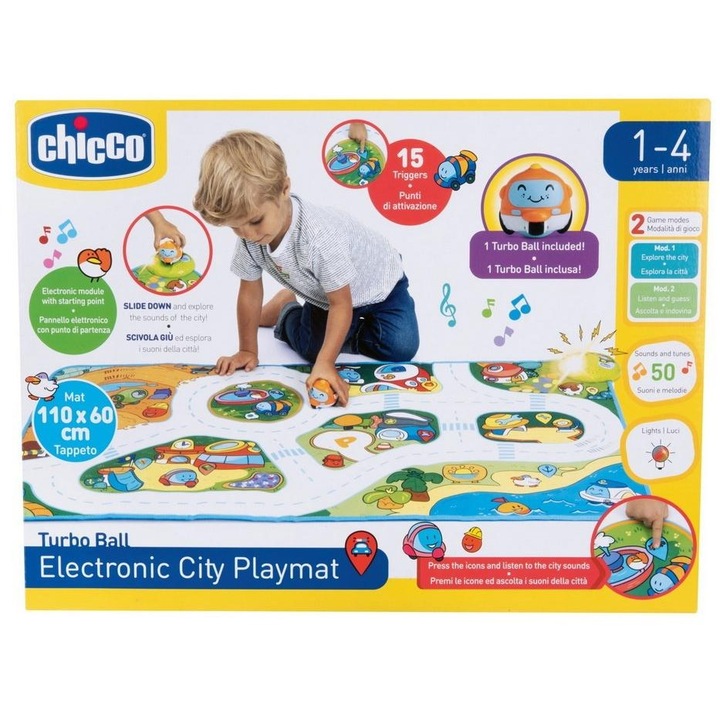 Centru de activitati Chicco, interactiv, sunete si lumini, multicolor, 0x31x40cm