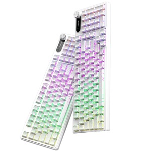 Tastatura Wireless FURYCUBE®️ IP98, Tastatura Iluminată RGB, Multi-Device 5 conexiuni, Tastatura Bluetooth, Tastatura Gaming, Tastatura Fără Fir, 98 Taste Full-Size, 1000Hz, USB Type-C, Reîncărcabilă 4000mAh, macOS, Windows, Smart Tv, Alb
