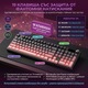 Безжична клавиатура FURYCUBE ®️, RGB осветени клавиши, Мембранна, Multi-Device 5 връзки, Мултифункционален бутон, Bluetooth, Геймърска клавиатура, 98 клавиша Full-Size, 1000Hz, USB Type-C, Презареждаема 4000mAh, Черно-Розова